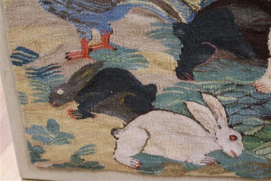 An Egyptian tapestry of ducks, rabbits and chickens